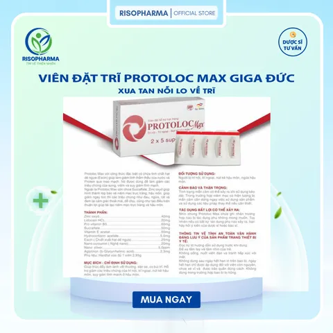 Đặt Trĩ Protoloc Max Giga Công Nghệ Đức duocsy_giangle - Giảm Sưng Đau, Co Búi Trĩ