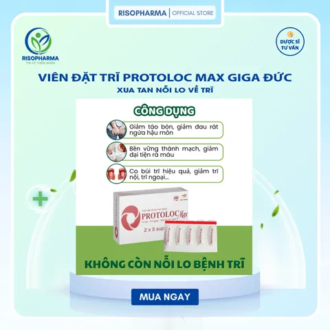 Đặt Trĩ Protoloc Max Giga Công Nghệ Đức duocsy_giangle - Giảm Sưng Đau, Co Búi Trĩ