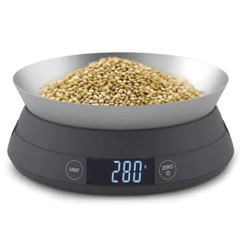Cân nhà bếp Joseph Joseph 40054 - Cối làm bằng đá granite nặng, lý tưởng để xay gia vị, thảo mộc và tỏi, có nắp tre tiện dụng.