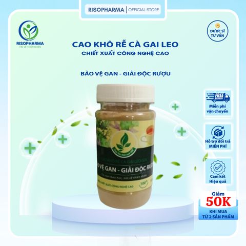 Cao Khô Rễ Cà Gai Leo Risopharma - Giải Độc Rượu, Bảo Vệ Gan, Hỗ Trợ Mẫn Ngứa, Mụn Nhọt, Mề Đay - Dạng Cao Nguyên Chất 100%