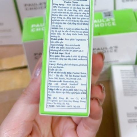 Serum Paula 10% Niacinamide - Sáng Da, Se Khít Lỗ Chân Lông 20ml - Giải Pháp Cho Da Xỉn Màu Và Nếp Nhăn