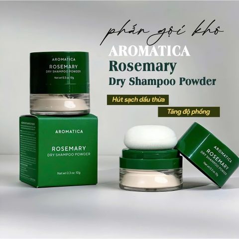 Dầu Gội Khô Aromatica Hương Thảo - Bột Gội Khô Thoáng Mát, Tiện Lợi Cho Tóc Bết, Phù Hợp Với Da Nhạy Cảm, Dễ Dàng Mang Đi