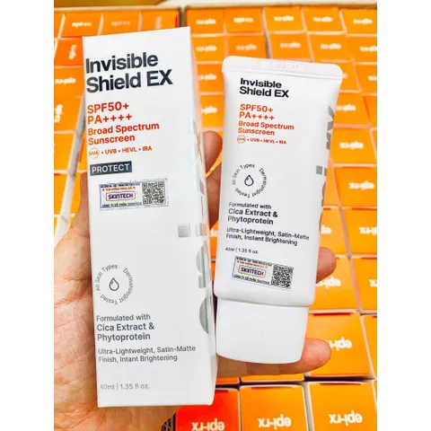 Kem Chống Nắng Invisible Shield EX Kiềm Dầu Nâng Tông 40ml - SPF50+, Chống Nước, Dành Cho Da Nhạy Cảm, Mỏng Nhẹ, Không Gây Bí Da