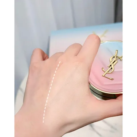 Set Bản Giới Hạn YSL Valentine 2025 - Cushion Touche Éclat Glow-Pact SPF50+ và Son Slim Ombre Xanh Hồng Sang Trọng