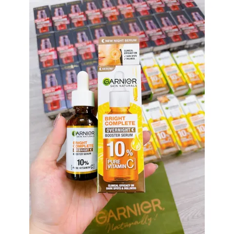 Dưỡng Chất Ban Đêm Garnier 10% Vitamin C - Giảm Thâm, Dưỡng Sáng Da Khỏe Mạnh, Chiết Xuất Tự Nhiên 30ml