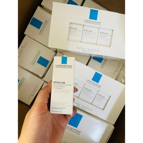 Gel Rửa Mặt La Roche-Posay Effaclar 15ml - Tẩy Trang Hiệu Quả cho Da Dầu Nhạy Cảm, Làm Sạch & Kiểm Soát Nhờn