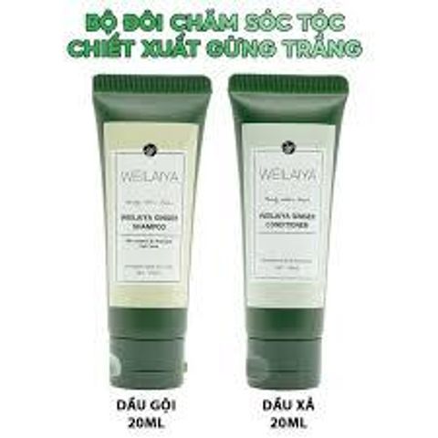 Set Dầu Gội Xả Weilaiya Gừng Trắng Hà Thủ Ô Mini 20ml - Giảm Gàu, Hỗ Trợ Mọc Tóc, Tinh Chất Thiên Nhiên, Phù Hợp Du Lịch
