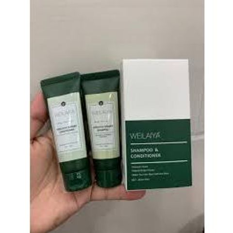Set Dầu Gội Xả Weilaiya Gừng Trắng Hà Thủ Ô Mini 20ml - Giảm Gàu, Hỗ Trợ Mọc Tóc, Tinh Chất Thiên Nhiên, Phù Hợp Du Lịch