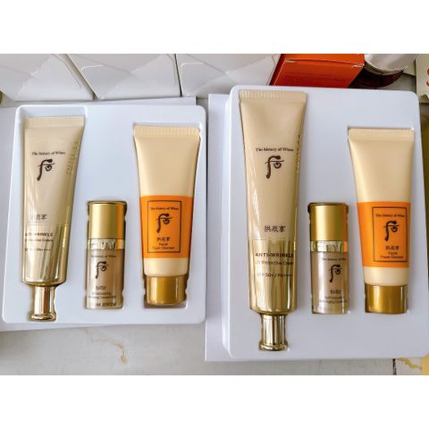 Bộ Kem Chống Nắng Whoo Jinheayoon Sun Wrinkle SPF 50+ - Giảm Nhăn, Làm Sáng Da, Set Chăm Sóc Da Hoàng Cung