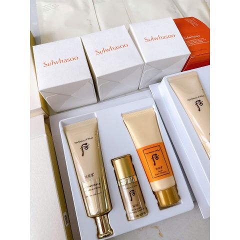 Bộ Kem Chống Nắng Whoo Jinheayoon Sun Wrinkle SPF 50+ - Giảm Nhăn, Làm Sáng Da, Set Chăm Sóc Da Hoàng Cung