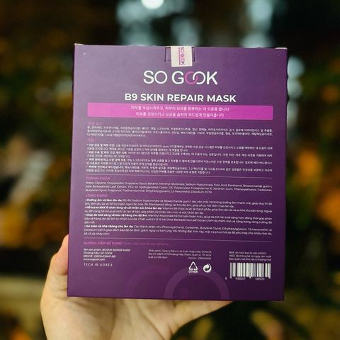 Mặt Nạ Phục Hồi B9 SO GOOK - Giữ Ẩm, Mát Lạnh Làm Dịu Da, Sợi Lụa Peptide 25ml - Chăm Sóc Da Tươi Mới, Khỏe Mạnh
