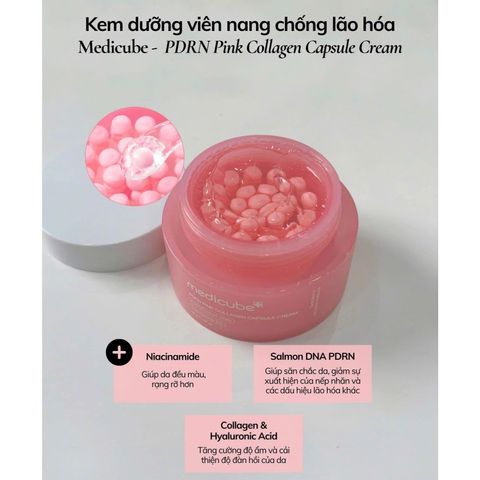 Kem Dưỡng Viên Nang Căng Bóng Da Medicube PDRN Pink Collagen 55ml - Giúp Sáng Da, Tăng Đàn Hồi, Chống Lão Hóa Từ PDRN & Collagen