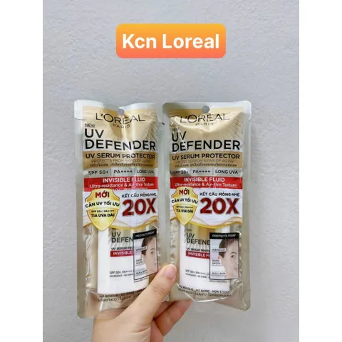 Kem Chống Nắng L'Oreal UV Defender Serum SPF 50+/PA++++ 50ml - Bảo vệ da tối ưu trước UVA/UVB, phù hợp với mọi loại da