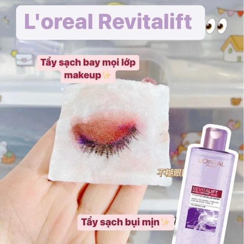 Nước Tẩy Trang L'oreal Revitalift 95ml - Micellar Water Cấp Ẩm Với Hyaluronic Acid Cho Da Nhạy Cảm, Tẩy Trang Hiệu Quả
