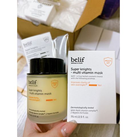 Mặt Nạ Ngủ Dưỡng Sáng Da Belif Super Knight Multi Vitamin Mask 75ml - Dưỡng ẩm, phục hồi da mệt mỏi, làm sáng và chống lão hóa hiệu quả.