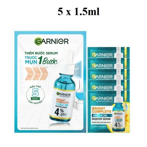 5 Gói x 1.5ml Serum Garnier Giảm Mụn Sáng Da