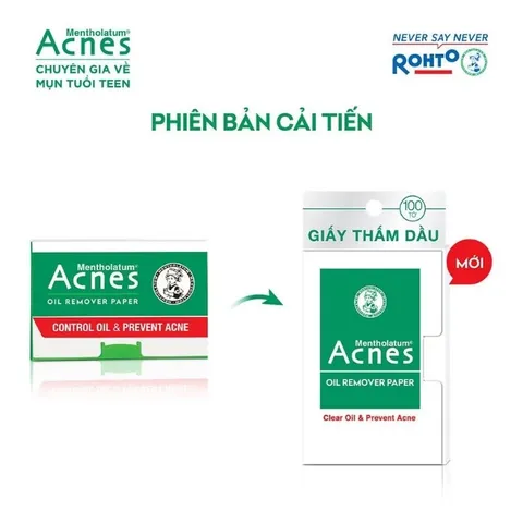 Giấy Thấm Dầu Acnes Oil Remover - Kiểm Soát Nhờn, Ngừa Mụn Hiệu Quả 50 Tờ, Giúp Làn Da Thông Thoáng, Giảm Sưng Mụn