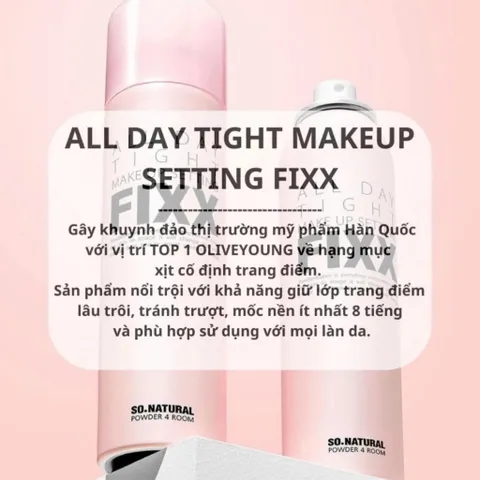 Xịt Khoá Nền Makeup So Natural All Day Tight Make Up Setting Fixx Giữ Nền Lâu Trôi - All Day Tight