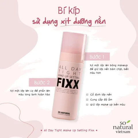 Xịt Khoá Nền Makeup So Natural All Day Tight Make Up Setting Fixx Giữ Nền Lâu Trôi - All Day Tight