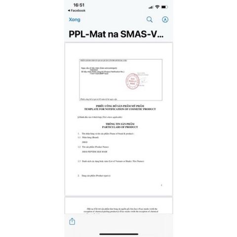 Mặt Nạ Dưỡng 24H SMAS Peptide Silk Mask - Phục Hồi Da, Cung Cấp Độ Ẩm, Giảm Đỏ Da, Chống Lão Hóa, Phù Hợp Mọi Loại Da