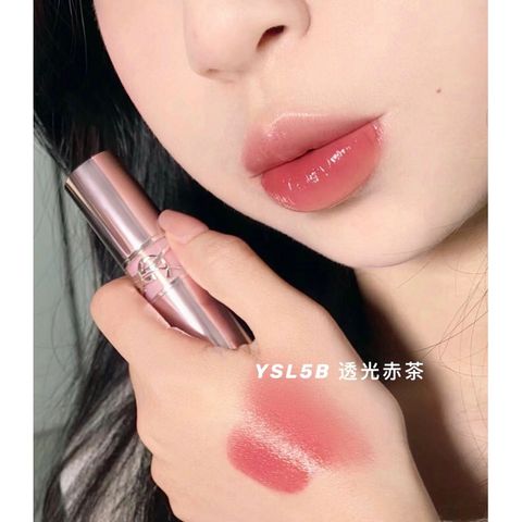 Son Dưỡng YSL Love Shine Candy Glow 2024 - Mini 1.6g Màu 5B Nude Crush, Dưỡng Ẩm, Tự Nhiên, Phù Hợp Mọi Độ pH
