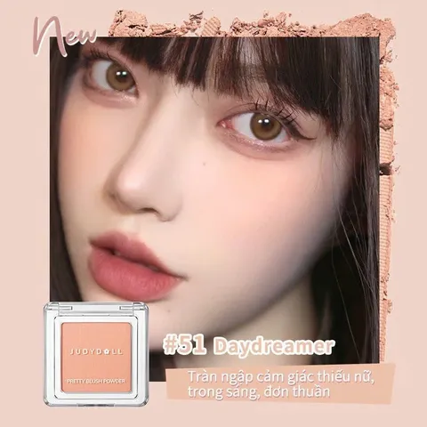 Má Hồng JUDYDOLL Pretty Blush Powder - Phấn Má Hồng Mịn Lì Tông Màu Tự Nhiên Cho Da Châu Á - Dễ Dàng Mang Theo