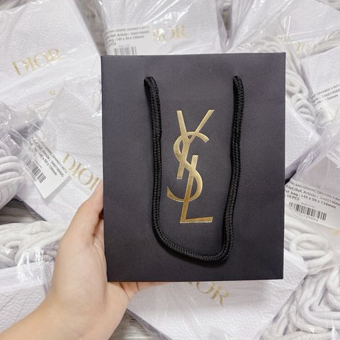 Túi Giấy YSL Đen Cao Cấp 20x16 - Túi Đựng Thời Trang Hàng AUTH Đẳng Cấp, Phong Cách Sang Trọng Cho Túi Xách, Mỹ Phẩm, Trang Sức
