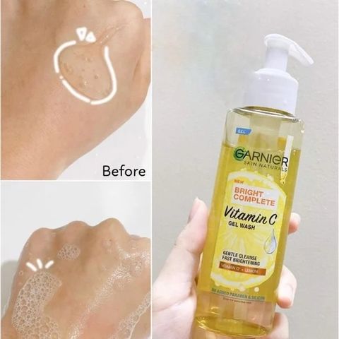 Gel Rửa Mặt Garnier Vitamin C Sạch Sâu Dịu Nhẹ Sáng Da 120ml 265299