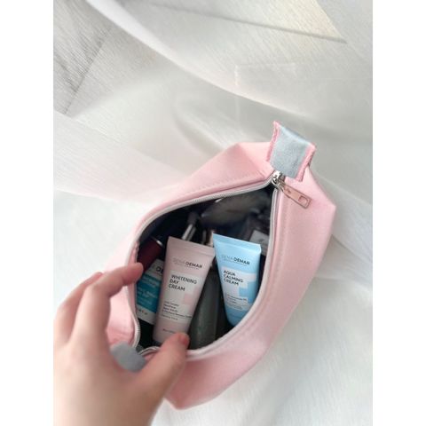 Túi Canvas Senademar Đựng Mỹ Phẩm Du Lịch Màu Hồng Dễ Thương - Túi Trang Điểm Đa Năng, Quà Tặng Tuyệt Vời Cho Mọi Dịp