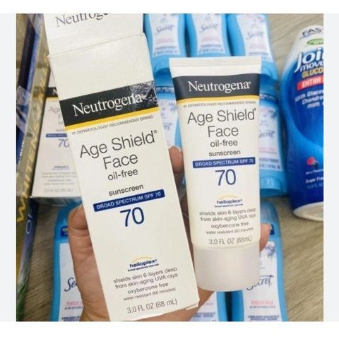 Kem Chống Nắng Neutrogena Age Shield Face Lotion 88ml - Bảo Vệ Da Tươi Trẻ, Chống UVA/UVB, Không Bóng Nhờn, Dưỡng Ẩm Mềm Mại
