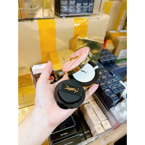 Phấn Nước YSL Glow Pact Cushion Limited Edition Vỏ Hồng - Che Khuyết Điểm Tự Nhiên, Chống Nắng SPF 50+, Phù Hợp Mọi Loại Da