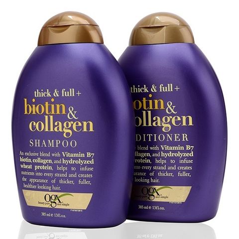 Dầu Gội - Xả Biotin & Collagen OGX 385ml x 2 - Kích Thích Mọc Tóc, Ngăn Rụng, Phục Hồi Tóc Hư Tổn, Dưỡng Ẩm Tự Nhiên