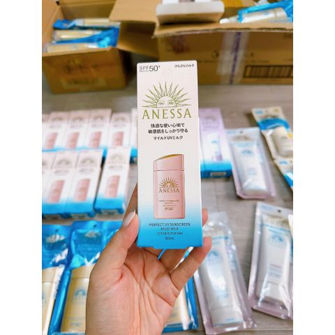 Sữa Chống Nắng Anessa Mild Milk SPF50+ PA++++ Cho Da Nhạy Cảm & Trẻ Em 60ml - Bảo Vệ Da Tối Ưu, Thân Thiện Môi Trường