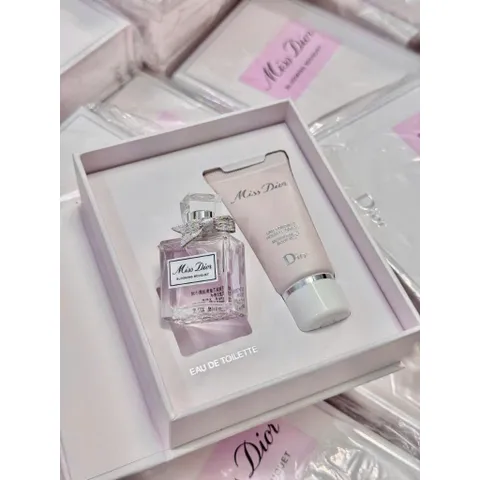 Set Nước Hoa Nữ Miss Dior Blooming Bouquet Mini 5ml và Lotion Milk 20ml - Hương Hoa Dịu Dàng, Quà Tặng Tuyệt Vời Cho Phái Đẹp