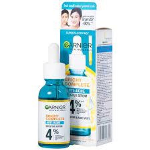 Serum Garnier Bright Complete Giảm Mụn & Mờ Thâm 30ml - Dưỡng Chất Chăm Sóc Da Dầu, Ngăn Ngừa Mụn Hiệu Quả