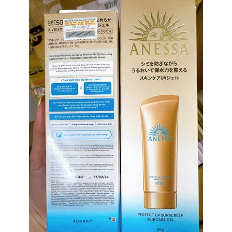 Gel Chống Nắng Anessa Perfect UV SPF50+/PA++++ 90g - Dưỡng Ẩm, Bảo Vệ Da Khỏe Mạnh Trước Tia UV & Ánh Sáng Xanh