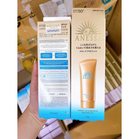 Gel Chống Nắng Anessa Perfect UV SPF50+/PA++++ 90g - Dưỡng Ẩm, Bảo Vệ Da Khỏe Mạnh Trước Tia UV & Ánh Sáng Xanh