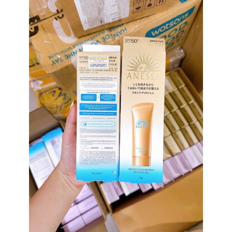 Gel Chống Nắng Anessa Perfect UV SPF50+/PA++++ 90g - Dưỡng Ẩm, Bảo Vệ Da Khỏe Mạnh Trước Tia UV & Ánh Sáng Xanh