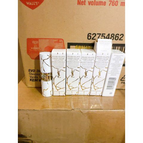 Son Dưỡng YSL Rouge Volupte Candy Glaze 2 Healthy Glow Plumper 3.2g - Hồng Nude Sang Trọng, Dưỡng Ẩm Mịn Màng Ngày Dài