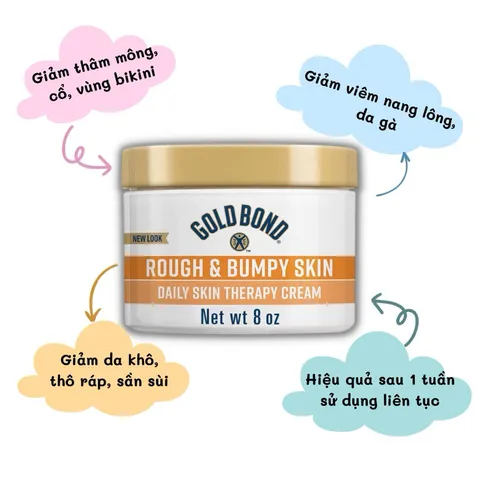 Kem Dưỡng Da Gold Bond Rough & Bumpy - Kem Trị Liệu Da Thô Ráp & Sần Sùi, Cung Cấp Độ Ẩm & Làm Mịn Da 226g