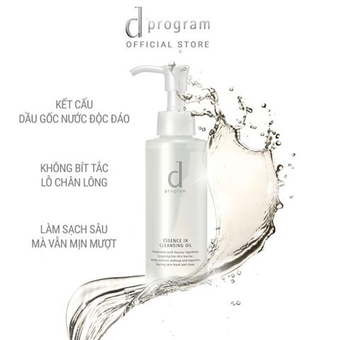 Dầu Tẩy Trang d program Essence In Cleansing Oil 120ml - Sản Phẩm Dành Cho Da Nhạy Cảm, Làm Sạch Sâu, Giữ Ẩm Từ Nhật Bản