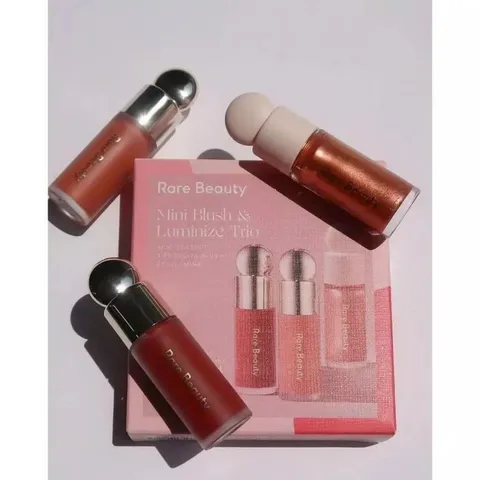 Bộ 3 Thỏi Má Hồng Dạng Kem & Highlight Rare Beauty - Phiên Bản Giới Hạn Mini Blush và Luminize Cho Làn Da Rạng Rỡ