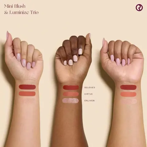 Bộ 3 Thỏi Má Hồng Dạng Kem & Highlight Rare Beauty - Phiên Bản Giới Hạn Mini Blush và Luminize Cho Làn Da Rạng Rỡ