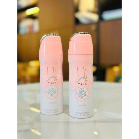 Xịt Khử Mùi Toàn Thân Lattafa Yara 200ml - Hương Hoa Quấn Quyện & Gỗ Sang Trọng Dành Cho Phái Nữ, Lưu Hương Lâu 8-12h