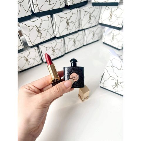 Bộ Sản Phẩm Làm Đẹp YSL: Nước Hoa Black Opium Gợi Cảm & Son Rouge Muse Sang Trọng - Quà Tặng Thời Trang Hấp Dẫn