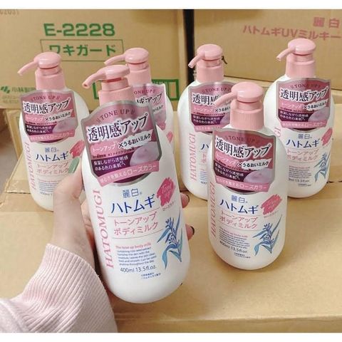 Sữa Dưỡng Thể Hatomugi The Tone Up Body Milk Nâng Tone Và Làm Sáng Da 400ml