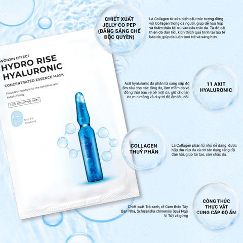 Mặt Nạ WONJIN Hydro Rise Hyaluronic 30g - Cấp Ẩm Chuyên Sâu Cho Da Khô, Tinh Chất Collagen, Giữ Ẩm 24h, Phù Hợp Tất Cả Loại Da