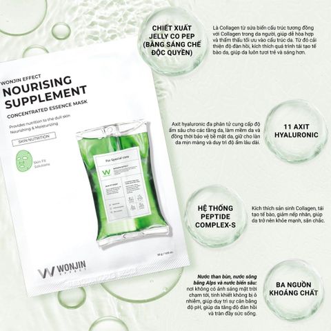 Mặt Nạ Wonjin Nourishing Supplement Phục Hồi Chuyên Sâu 30g - Cấp Ẩm và Tái Tạo Da, Dưỡng Chất Collagen và Axit Hyaluronic