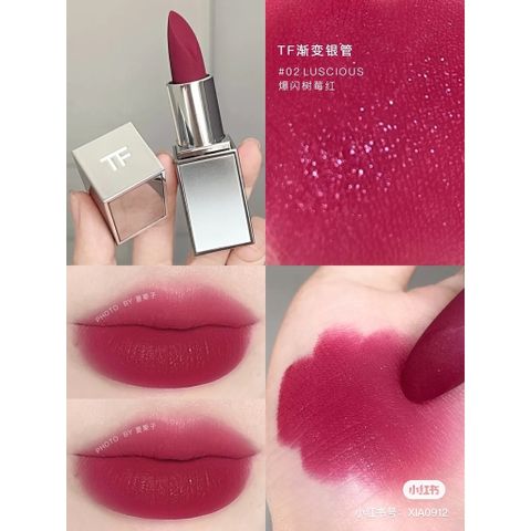 Son Tom Ford Extrême Badass Lip Color 02 Luscious - Son Môi Lì Mịn Màu Hồng Tím Rực Rỡ, Bền Màu 8 Tiếng, Dưỡng Ẩm Thoải Mái