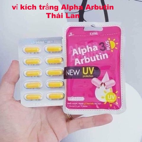 Viên Kích Trắng Da Alpha Arbutin 3 Plus Thái Lan Vỉ 10 Viên - Dưỡng Da Trắng Mịn, Ngăn Lão Hóa, Ngày & Đêm